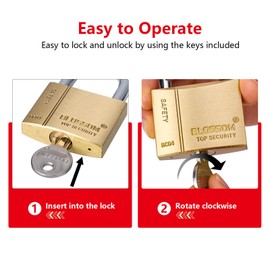 Brass Lock, keylock, Storage cabinetlock, Solid Brass Padlock, keylock, shed Key Padlock, Storage Unit, School Gym Storage Cabinet, Fence, Toolbox, Buckle Storage