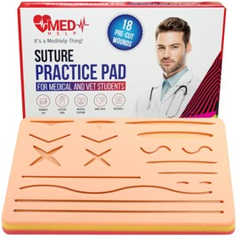 MedHelp Suture Practice Pad for Medical Students - Advanced Suture Pad 3 Layers with 17 Wounds, Practice Suture Pad for Vet and Nursery Training