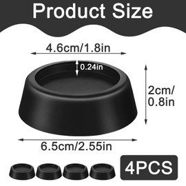 4 PCS Anti Vibration Pads for Washing Machine, Washing Machine Vibration Pads Black Simple Anti Vibrations Mat, Dryer Washings Machines Feet Non Slip Stabilisers