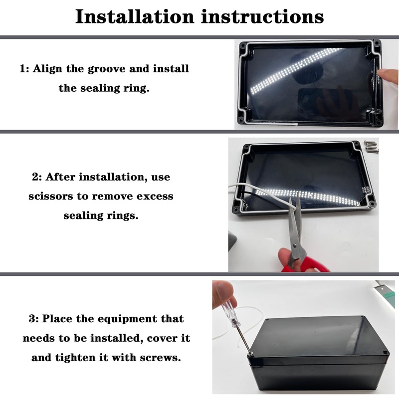 WUTUSENT 11.41"x 8.26"x 3.93" Project Box ABS Plastic IP65 Waterproof