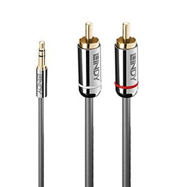 LINDY 35333 1m 3.5mm to Phono Audio Cable, Cromo Line
