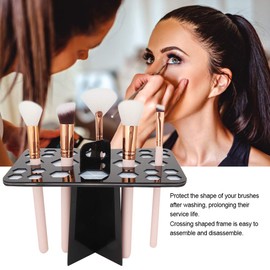 VIFER Makeup Brush Holder, Cosmetic Brush Stand 26 Holes Brush Organiser Makeup Stand Brush Dryer (Black)