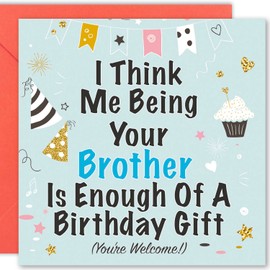 Cult Kitty Brother Birthday Cards - Being Your Brother - Birthday Card Brother In Law, Funny Brother Birthday Card, Big Brother Card