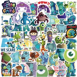 50pcs Cartoon Monsters, Inc. Stickers for Kids, Vinyl Waterproof Decal for Water Bottle Laptop Toy Sticker for DIY Decorate Bumper Phone Hard Hat Kids Teens Gifts (Yellow)