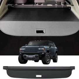 Okutech Retractable Cargo Cover Compatible with GMC Hummer EV SUV 2024 2025, Rear Privacy Screen Car Storage Trunk Luggage Tonneau Security Shade Protector Anti Theft Shield (Carbon Fiber Style)