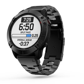 T-ENGINE Titanium Steel Watch Band Compatible with Fenix 7X/6X/5X Plus, 26mm Titanium Metal Quick Release Easy Fit Watch Strap Compatible for Garmin Fenix 7X Pro/6X Pro/5X Plus/Enduro 2/tactix 7 Bands, Black