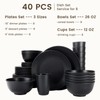 Homienly 40-Pieces Wheat Straw Dinnerware Set, Kitchen Plastic Wheat Straw