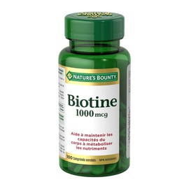 Nature's Bounty Energy Health Biotin Coated Tablets, 1000 mcg, 100 Ct (1 Pack)