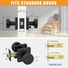 Amerdeco 1 Pack Matte Black Door Knobs Privacy Interior Door