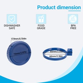 6 Pack Mason Jar Lids with Spoon Holder, Regular Mouth Colored Plastic Mason Jar Lid with Silicone Ringsand, Reusable Can Tops Caps Covers Canning Lids for Ball, Kerr and More Canning Jars.