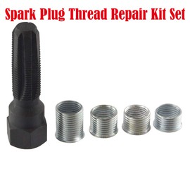 Car Spark Plug, Carbon Steel Spark Plug Re-thread Tap Tools Kits with Inserts for 14mm Sparking Plugs Repair