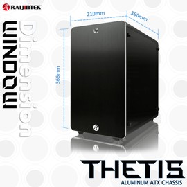 raijintek Thetis Window Black Desktop Computer Case – Box of Computer (Desktop, PC, Aluminium, SPCC, ATX, Micro-ATX, Mini-ITX, Black, 1.5 mm)