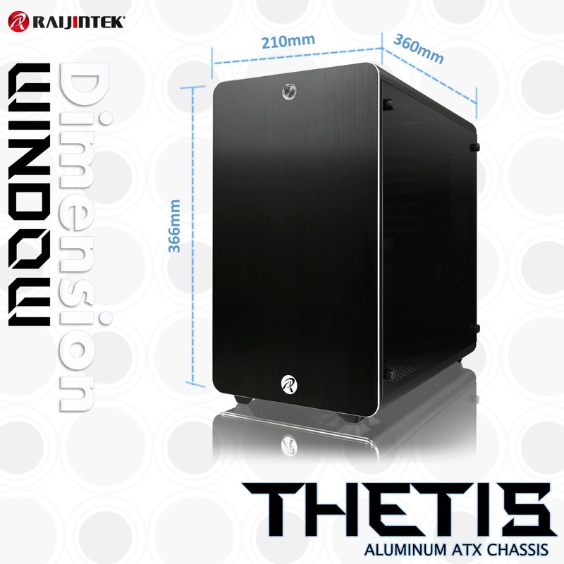 raijintek Thetis Window Black Desktop Computer Case – Box of
