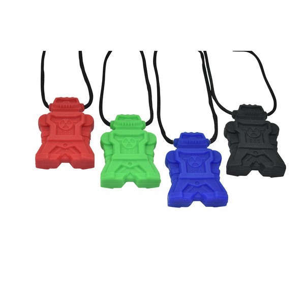 ChuBuddy Chewy Robotz Pendant Pack of 4- Green, Blue, Red,