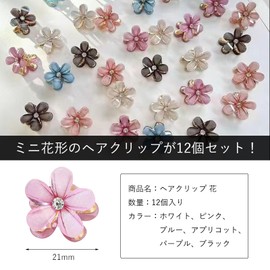 YFFSFDC Hair Clips, Mini Flowers, Set of 12, Bangs Clips, Cute Hair Ornaments, Stylish, Hair Clips, Hair Accessories, For Kids and Adults