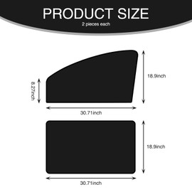 Sephile 4 PCS Car Front and Rear Window Sunshade, Car Side Window Shading Board, Privacy Protection Curtain for Car, Adsorbed Hanging Sun-Proof Heat Insulation Cover, Universal for Cars (Black)