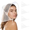 4 Pcs Women's Rain Bonnet with Visor Clear Plastic Rain