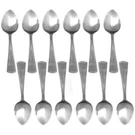 TrueCraftware- Set of 12 Stainless Steel Grapefruit Spoon with Serrated Edge- Grapefruit Utensil Serrated Edges Spoon Silver Kitchen Tool for Kiwi Dessert Apple Citrus Fruit