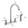 KirlystonE Kitchen Faucet with Side Sprayer, Brushed Nickel 2-Handle Faucet