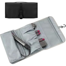 Charinor Dyson Airwrap Travel Bag Storage PU Leather, black, Elegant