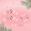 Christmas Press on Nails Short Square Fake Nails with Cute