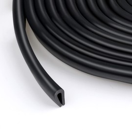 Rubber U Channel Edge Trim, Door Edge Seal Strip, Rubber Edge Trim, Fits Edge up to 0.08 Inch (2mm) U Shape Weather Stripping (Black, 100 Feet)