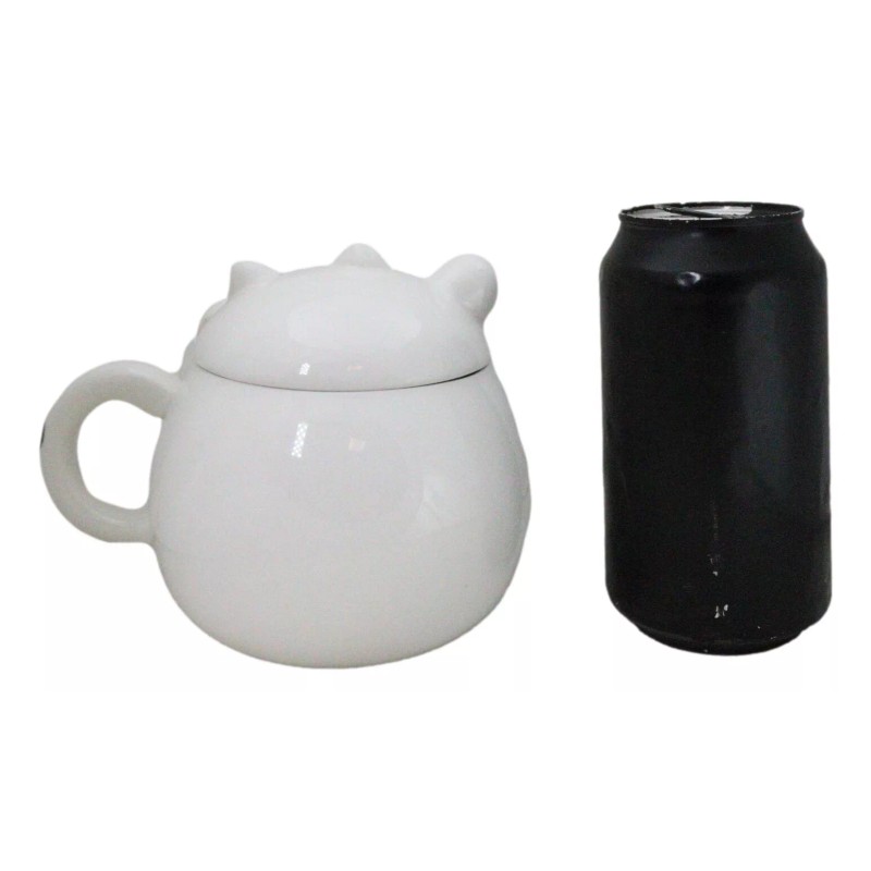 Ebros Gift Whimsical White Chubby Feline Kitty Cat Cup Mug