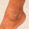 Artmiss Layered Anklets Women Heart Gold Ankle Bracelet Charm Beaded