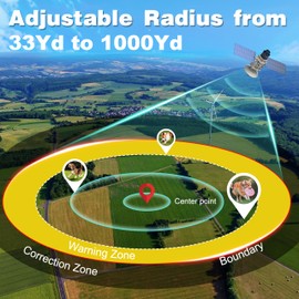 GPS Wireless Dog Fence System, Rechargeable Electric Fence for Dogs, IPX6 Waterproof Collar, Adjustable Warning, 33Yd-1000Yd Range, Pet Safe Outdoor Containment for Most Breeds