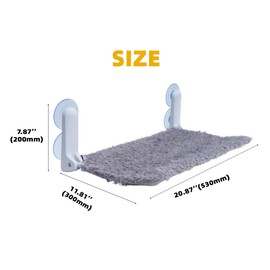 YUNIQUE Cat Window Perch, Upturned Edge Bracket, Portable Wall Hammock for Indoor Cat, Grey