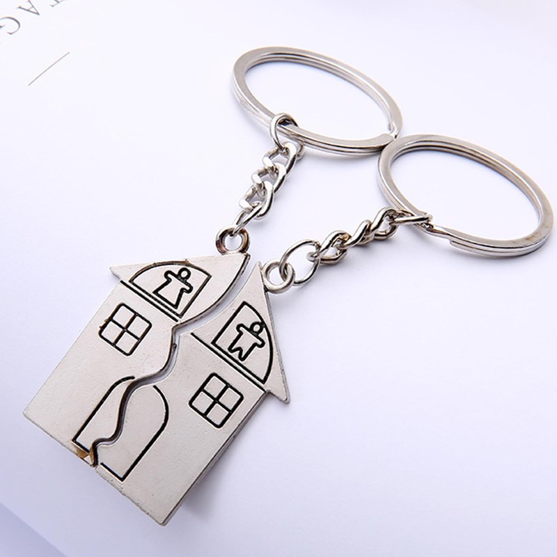1 Pair House Keychains, Couple Keychains, Puzzle Keychains, Creative Keychains,
