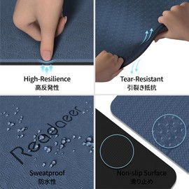 Readaeer Foldable Yoga Mat for Travel Folding Yoga Mat 6mm Thick with Carrying Bag, Non-Slip TPE Exercise Pilates Mat for 72" L x 24" W x 0.24 Inch