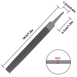 KALIM Half Round Medium Cut File, Double Cut Teeth, 6'' Length, Made of High Carbon Steel, Hand File without Handle Suitable for Wood, Metal, Sharpening, etc.