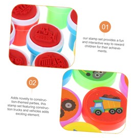 BESTonZON 10pcs Construction Truck Stamp Self Inking Stamp DIY Journal Stamp Stamps for Journaling Scrapbooking Stamps Ink Stamps Stamper Toy Child Engineering Vehicle Christmas Plastic
