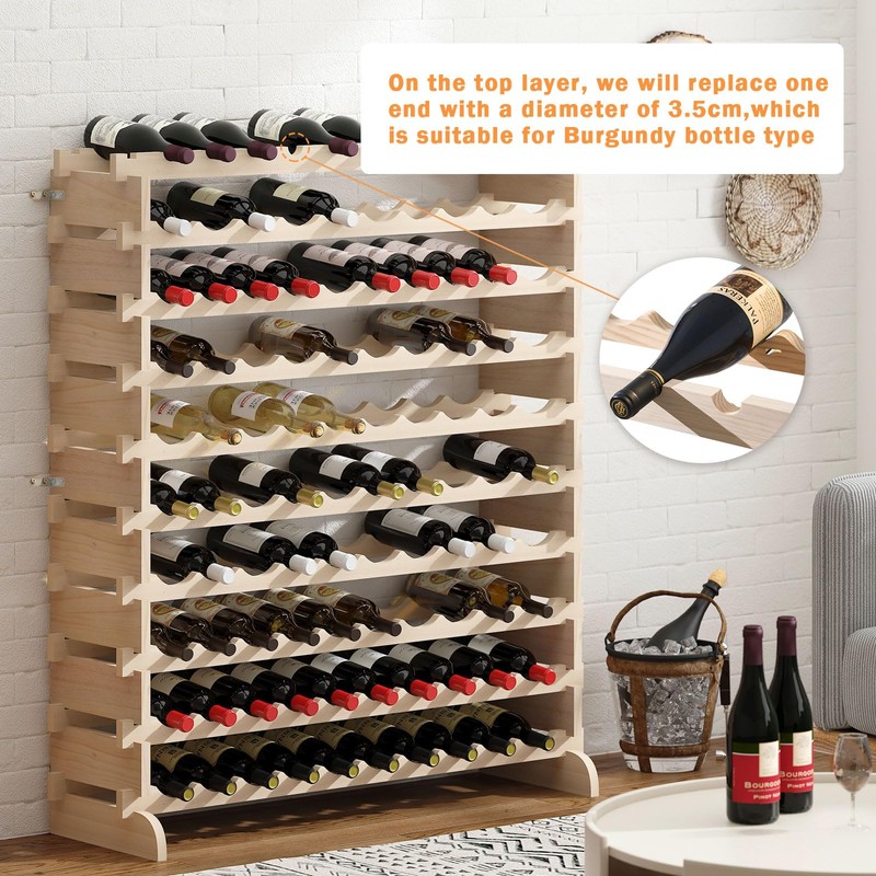 DlandHome 100 Bottle Stackable Wine Rack, 10 Tier Freestanding Modular