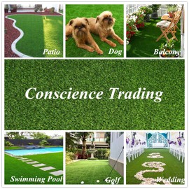 Conscience Trading Artificial Grass Synthetic Lawn (0.7" Custom Sizes) -5FTx17FT Indoor/Outdoor Grass Carpet, Easy Installation Multi-use Astroturf Rug, Dog Turf with Drain Holes