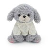 JamieCare 10'' Plush Dog Stuffed Animal with Knitted Sweater, Gray