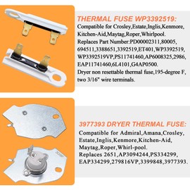 2025 UPGRADED 279838 4531017 W10724237 Dryer Heating Element Kit for Whirlpool Kenmore Maytag Dryer MEDX655DW1 WED4815EW1-3977393 3392519 Thermal Fuse 3977767 3387134 Cycling Thermostat by Blutoget