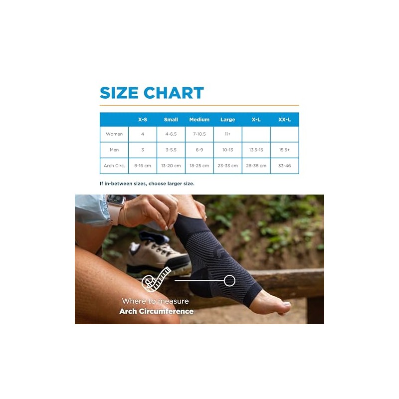 OrthoSleeve FS6 Compression Ankle Brace for Plantar Fasciitis, Heel Pain,