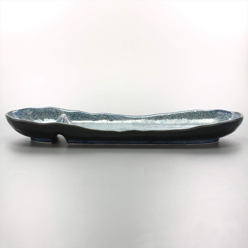 Mino Ware 131-0517 Kiln Hen Partition Long Plate