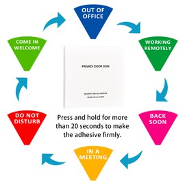 Privacy Door Sign, Do Not Disturb/Come in Welcome/Out of Office/in a Meeting/Back Soon/Working Remotely Sign, That Lets Others Know Whether You're Available Or Not For Office (6inch) -Hello Graffiti