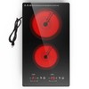 POTFYA Double Electric Cooktop,110V 2100W Electric Stove Top, 9 Power