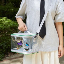 Butterfly Cage | Butterfly Habitat Mesh House Cage - Foldable Small Animal Terrarium Pet Supplies for Observation Larvae Bee Home Classroom Education Exploration