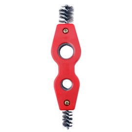 4 in 1 Copper Tubing Brush, 1/2 in and 3/4 in Copper Pipe Cleaner, Stainless Steel Copper Tubing Wire Brush Cleaning Inside and Outside Thread, for Plumbing Installation, Soldering, Copper Pipes