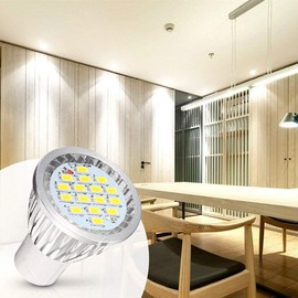 MR16 LED Light Bulbs (6 Pack) 6W Non-Dimmable MR16 GU10 Base Bulbs 50 Watt Equivalent MR16 Full Glass Cover 6000K Daylight White for Family,Office,Track Lighting