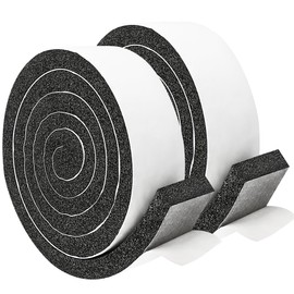 2 Rolls 1 Inch W 3/8 Inch T Weather Stripping Air Conditioner Open Cell Foam Seal Tape, Window Insulation High Resilience Seal Strip for Doors Window,Total 16FT