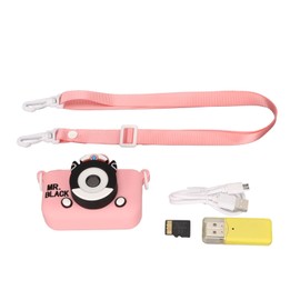 Kids Digital Camera Cute Lightweight 2in Screen Children Camera for Photo Video MP3 3‑10 Years Old Kids Pink With 32G Memory Card with Card Reader