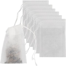 100 Pcs Empty Tea Bags Muslin Bag 5 X 7 cm Mesh Bags Reusable Tea Bags Mesh Bags for Filtering, Cooking Spice, Isolating Tea and Coffee Grounds