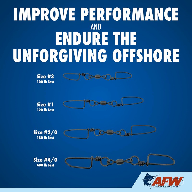 AFW Brass Dual Snap Swivels, 120 lb / 54 kg