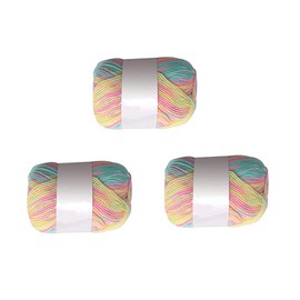 3 Rolls 50g/1.76oz Skeins Soft Milk Cotton Yarn Crochet Knitting Yarn Colorful Gradient Acrylic Weaving Thread for Hand Crafts Mini Project